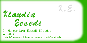 klaudia ecsedi business card